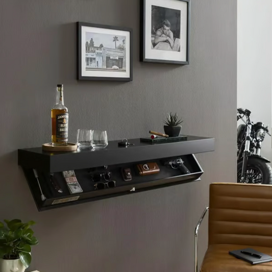 Modern Wall-Mounted Wine Cabinet Shelf