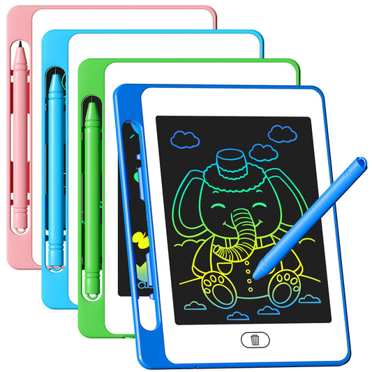 4 Pack LCD Writing Tablet for Kids 6.5 Inch Colorful Doodle Board Drawing Tablet Erasable Reusable Electronic Drawing Pads Educational Learning Toys Birthday Gifts for Girls Boys Age 3 4 5 6 7 8