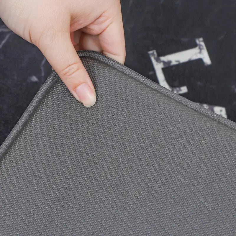 Black Non-slip Waterproof Kitchen Mat - 1pc