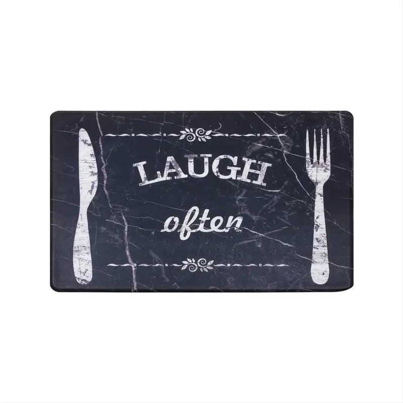 Black Non-slip Waterproof Kitchen Mat - 1pc