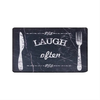 Black Non-slip Waterproof Kitchen Mat - 1pc