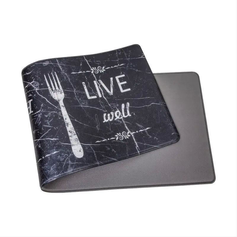 Black Non-slip Waterproof Kitchen Mat - 1pc