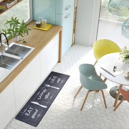 Black Non-slip Waterproof Kitchen Mat - 1pc